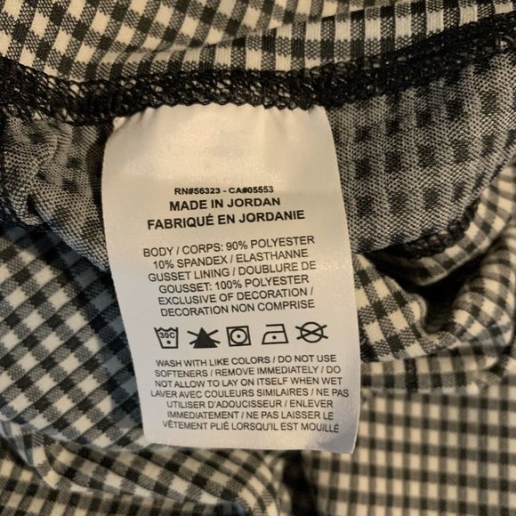 Nike‎ Cropped Pants Women's Small Black Check Stretch High-Rise Leggings 6915 - Picture 8 of 9